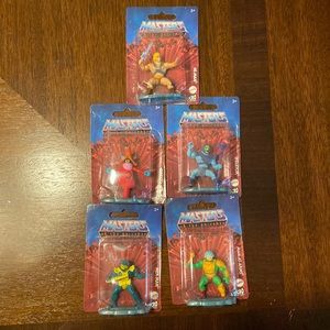 NEW  MASTERS OF THE UNIVERSE HE-MAN 5  MINI FIGURINES BUNDLE!!
